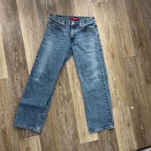 Levi's Low Rise Straight Jeans Blue Medium Wash Denim 5-Pocket Men's Cotton